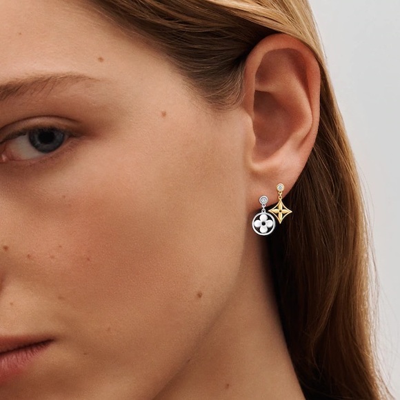 LV IDYLLE BLOSSOM EAR STUD, YELLOW GOLD AND DIAMOND - PER UNIT - Picture 4 of 7